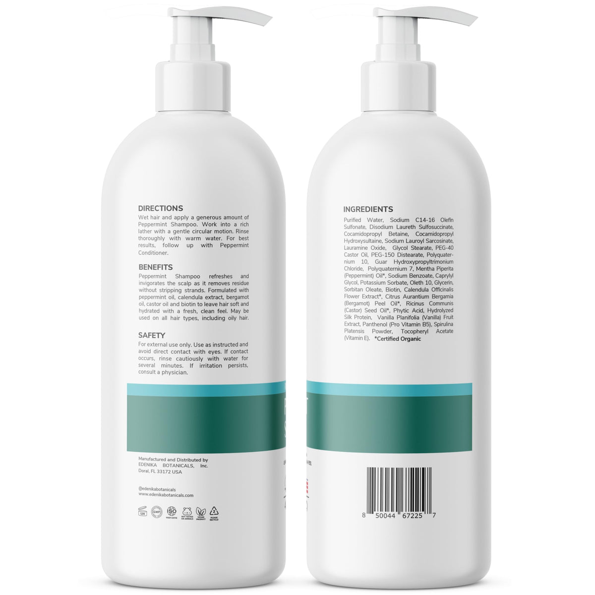 EDENIKA BOTANICALS Peppermint Shampoo for daily use on color-treated hair.