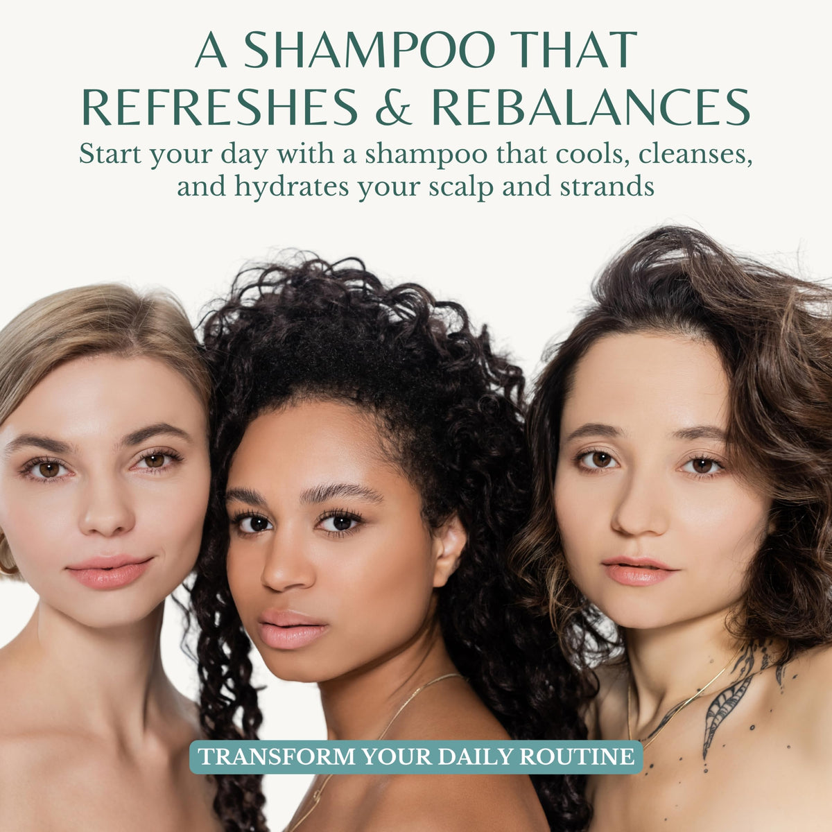 EDENIKA BOTANICALS Peppermint Shampoo ingredients chart with castor oil and biotin.