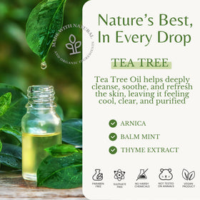 Arnica and aloe hydrate skin while cleansing with EDENIKA Tea Tree.