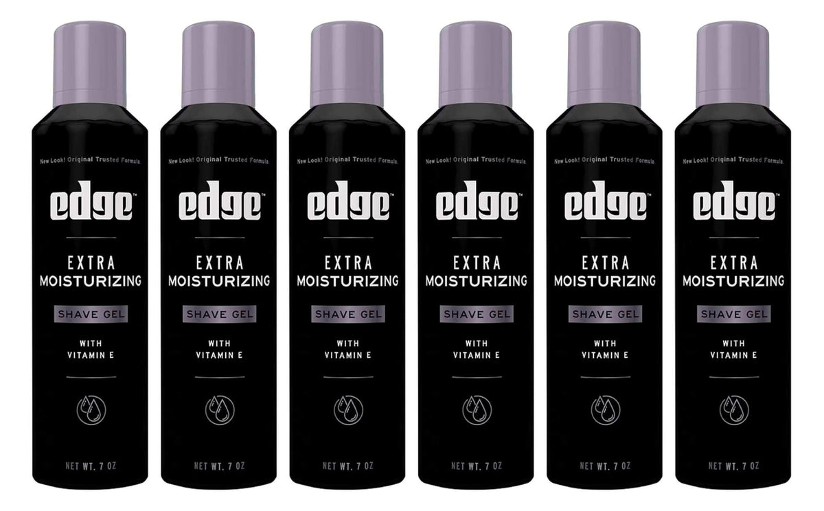 Edge Shave Gel pack6 display illustrating a long-lasting family-ready supply