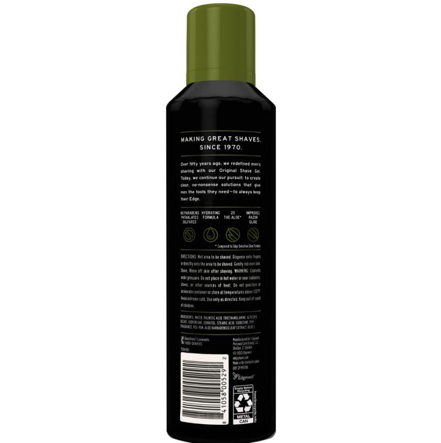 Edge Soothing Aloe Shave Gel 3-pack box displayed for value and convenience.