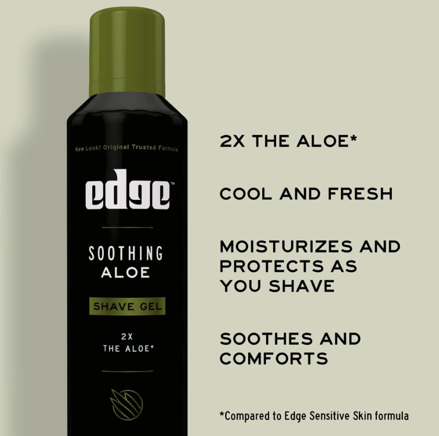 Edge Soothing Aloe Shave Gel application routine offering a smooth glide.