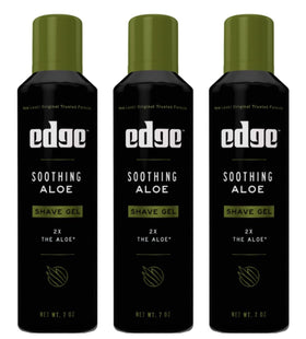 Edge Soothing Aloe Shave Gel bottle for a calm, comfortable shave.