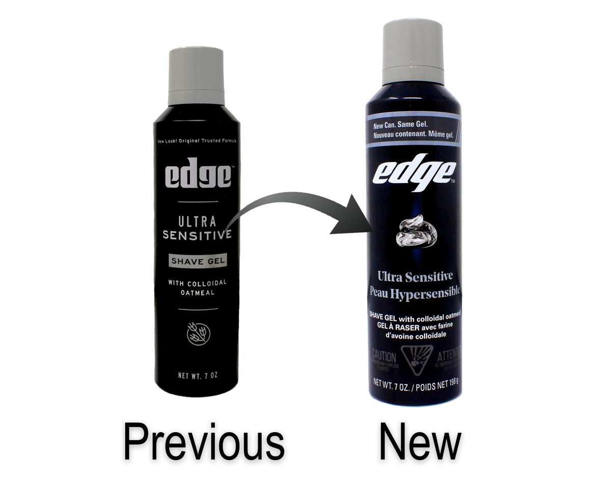 Edge Ultra Sensitive Shave Gel 7 oz close-up: gentle lather for a smooth shave.
