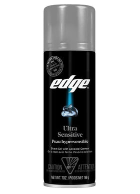 Edge Ultra Sensitive Shave Gel colloidal oatmeal lather close-up for a smooth shave