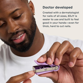 EDJY fingernail cutter 4-pack on display with color variety