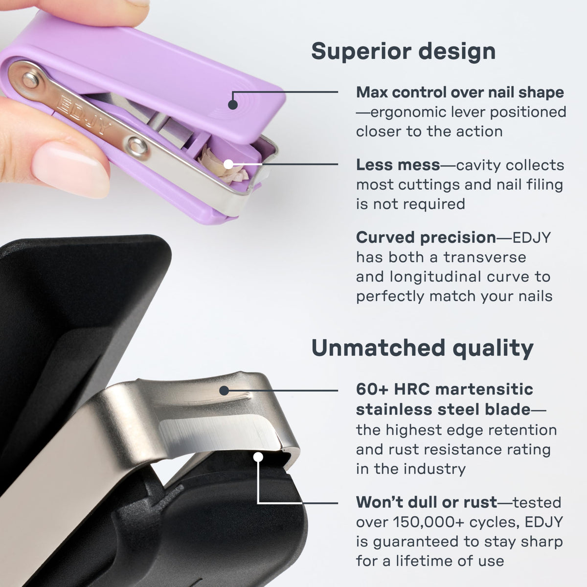 EDJY fingernail cutter made in USA highlighting local manufacturing