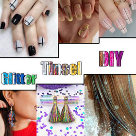 Edoneery hair tinsel ideas for braids, ponytails, and updos with luminous accents.