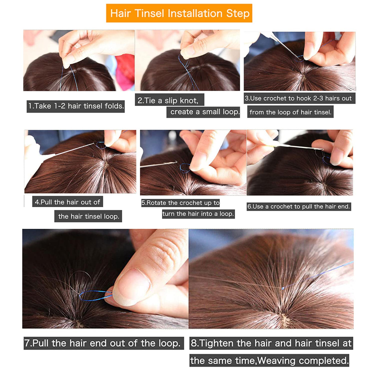 Edoneery party-ready tinsel kit with tool for quick application and removal.