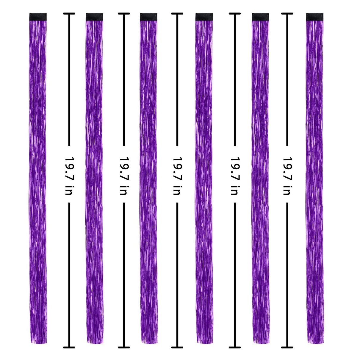 Edoneery purple glitter hair tinsel six-pack adds festive shine to styling.
