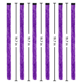 Edoneery purple glitter hair tinsel six-pack adds festive shine to styling.