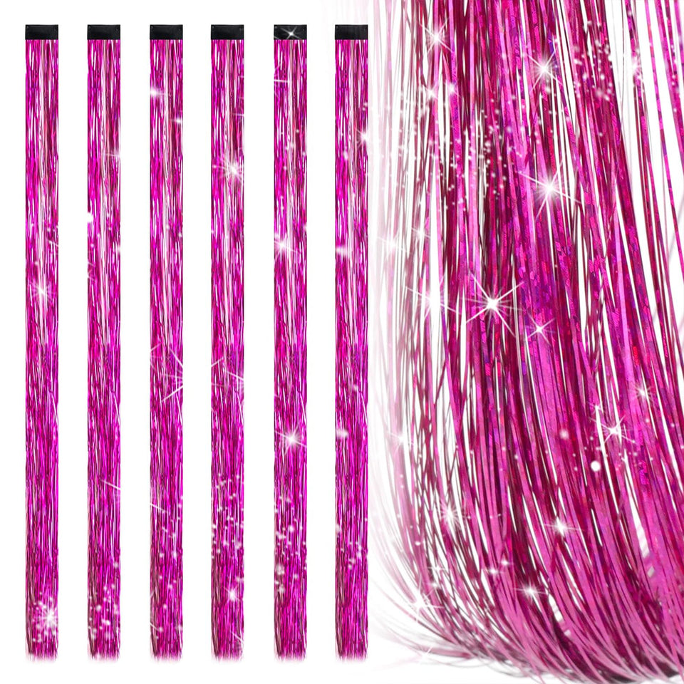 Edoneery Rose hair tinsel kit clipped for a shimmering, salon-ready sparkle.
