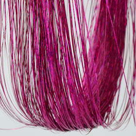 Edoneery Rose hair tinsel on hair demonstrating easy daily glam.