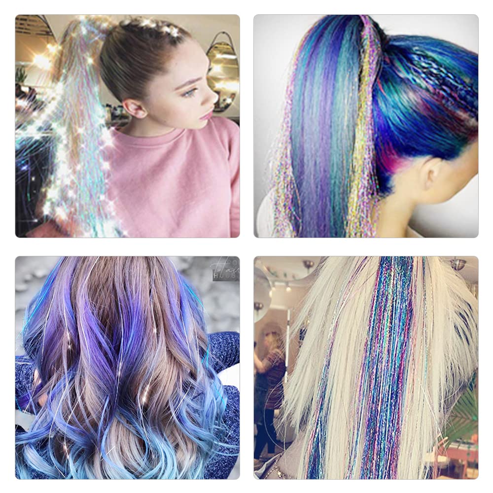Edoneery tinsel hair extensions made from durable synthetic fibers for long-lasting wear.