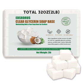 EDSRDRUS 2lb unscented glycerin soap base cubes ideal for precise DIY portions.