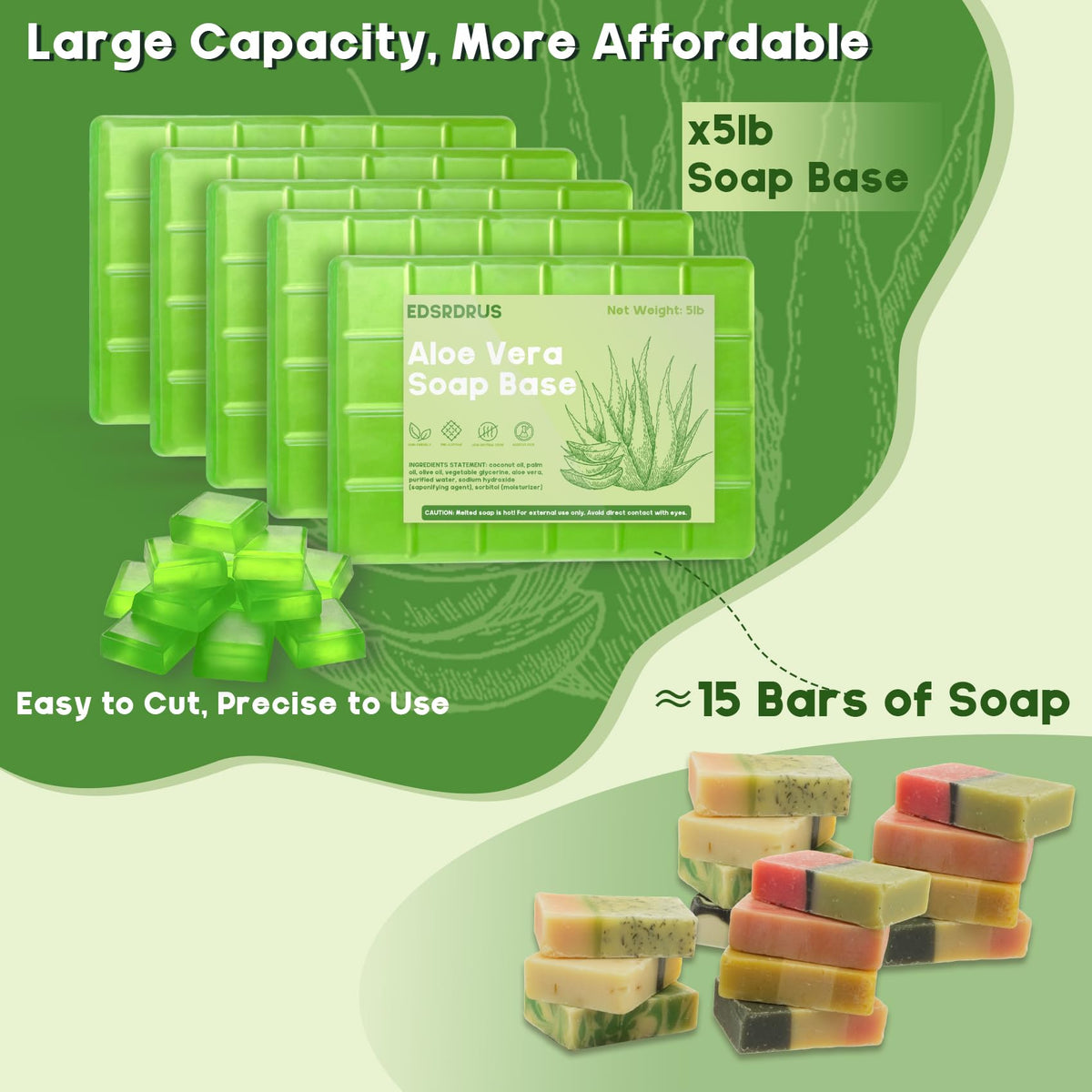 EDSRDRUS glycerin base melting smoothly for easy soap making.