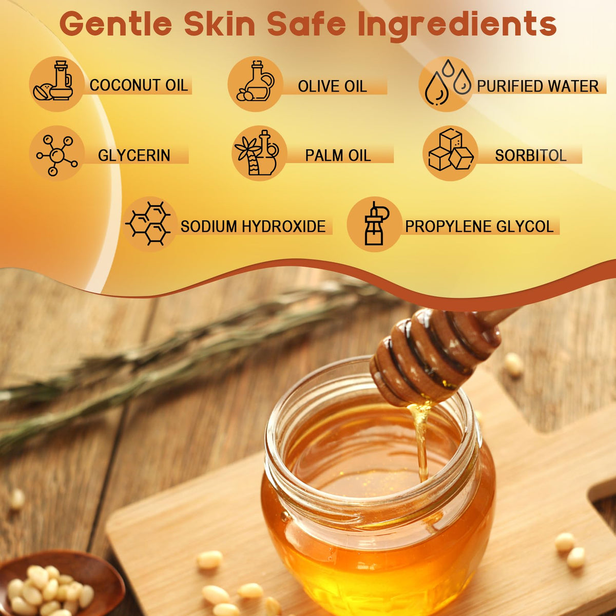 EDSRDRUS honey scent glycerin base for luxurious soap bars