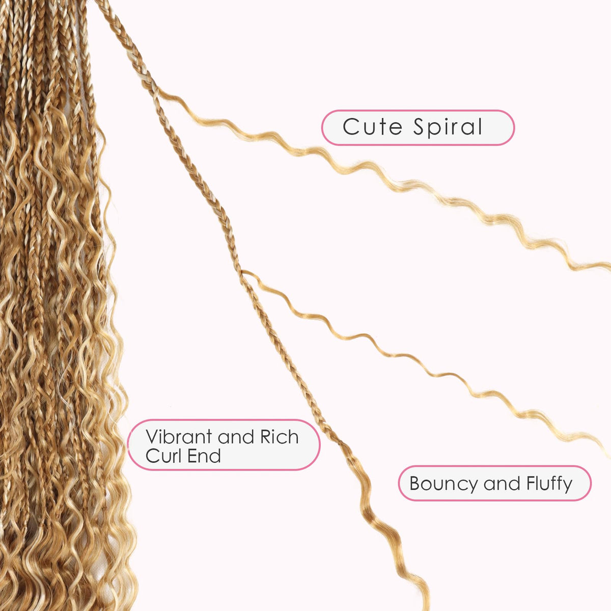 Eeanno Goddess crochet hair with curly ends for fuller texture