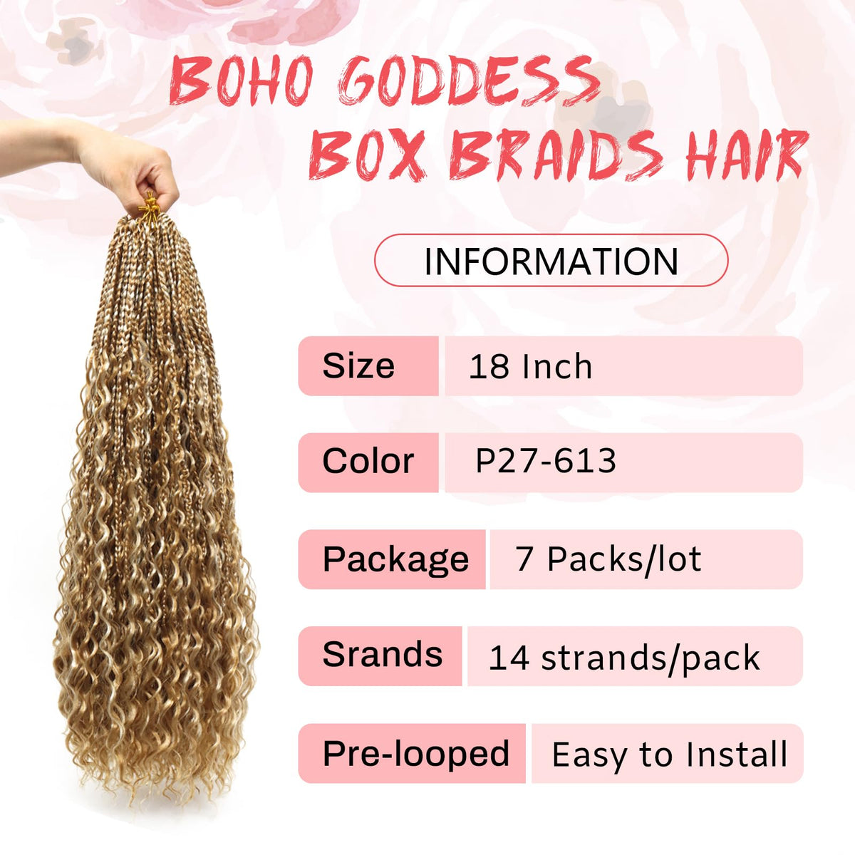 Eeanno pre-looped crochet hair for easy installation and beginners
