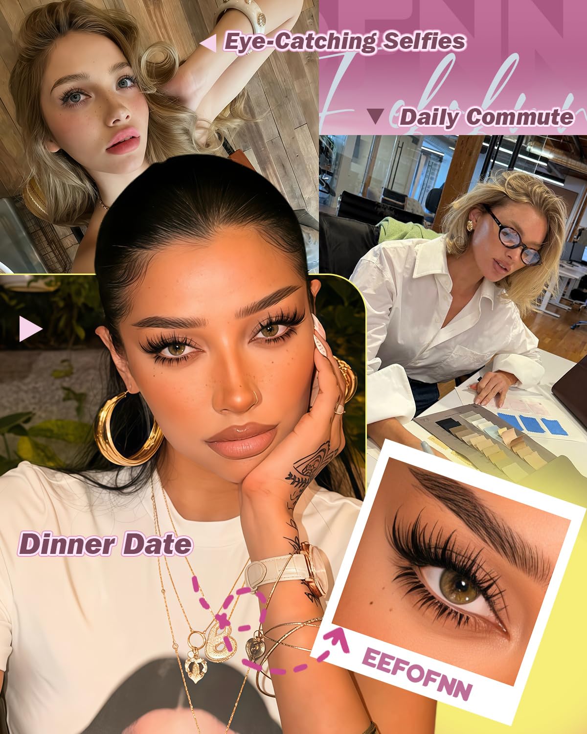 Eefofnn Bottom lashes 5-6mm for balanced manga look.
