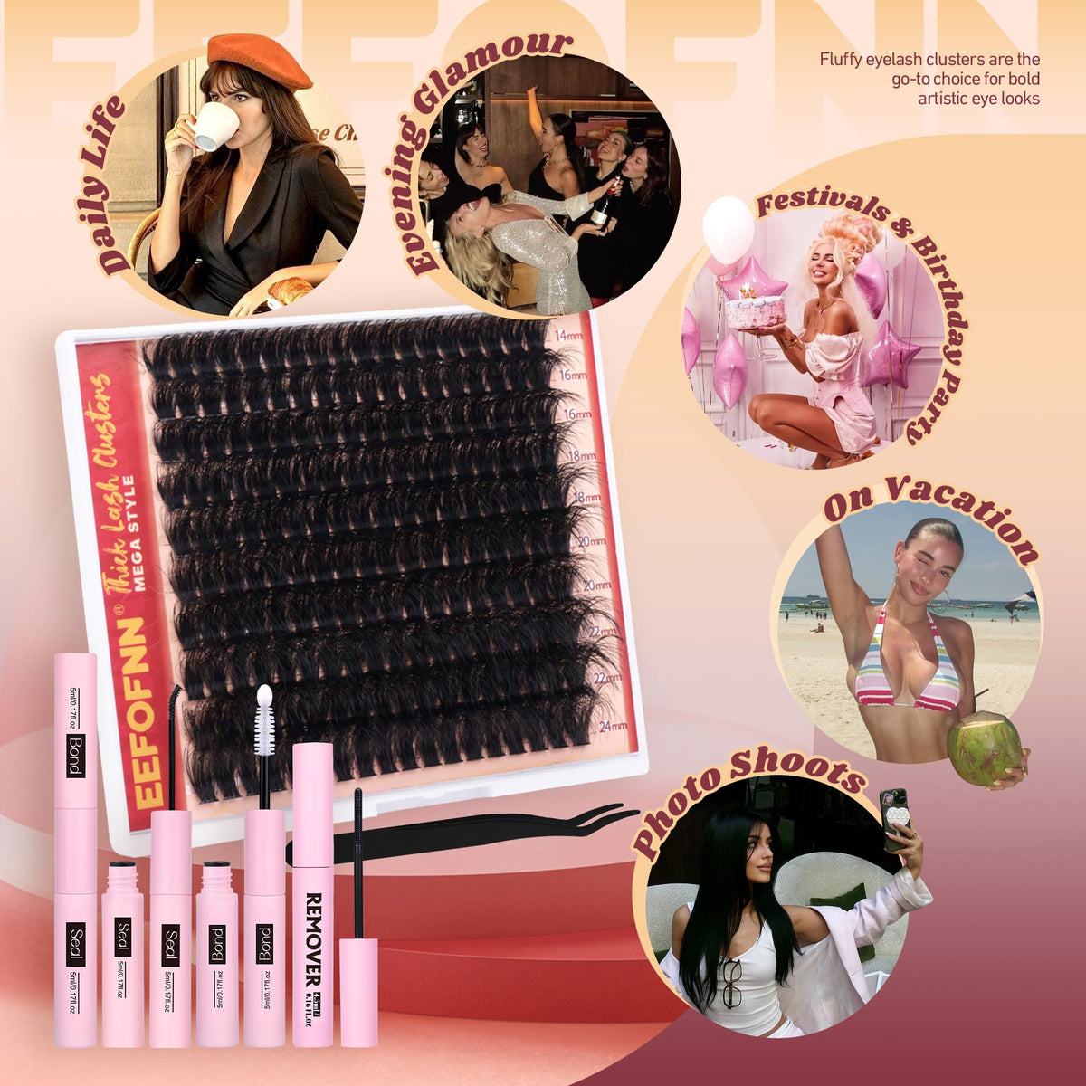 Eefofnn Double-layer option for thicker mega lash effect and depth.