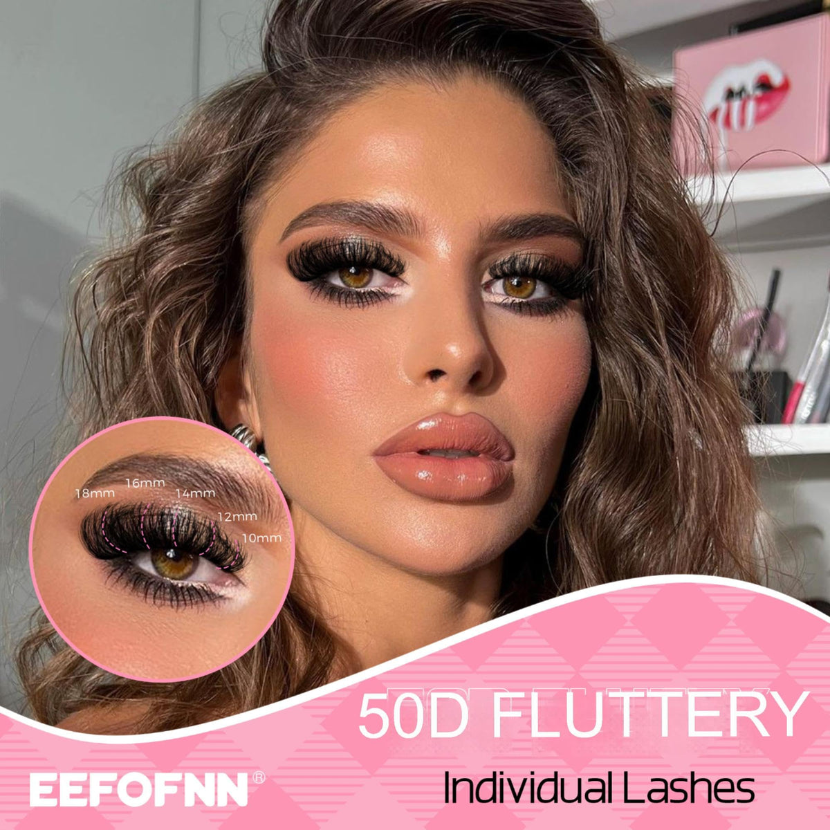 Eefofnn natural curl wispy lashes create versatile looks.