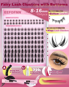 Eefofnn Spiky lash clusters texture close-up showing volume.