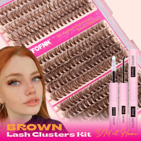 Eefofnn wispy brown lashes close-up for natural cat-eye