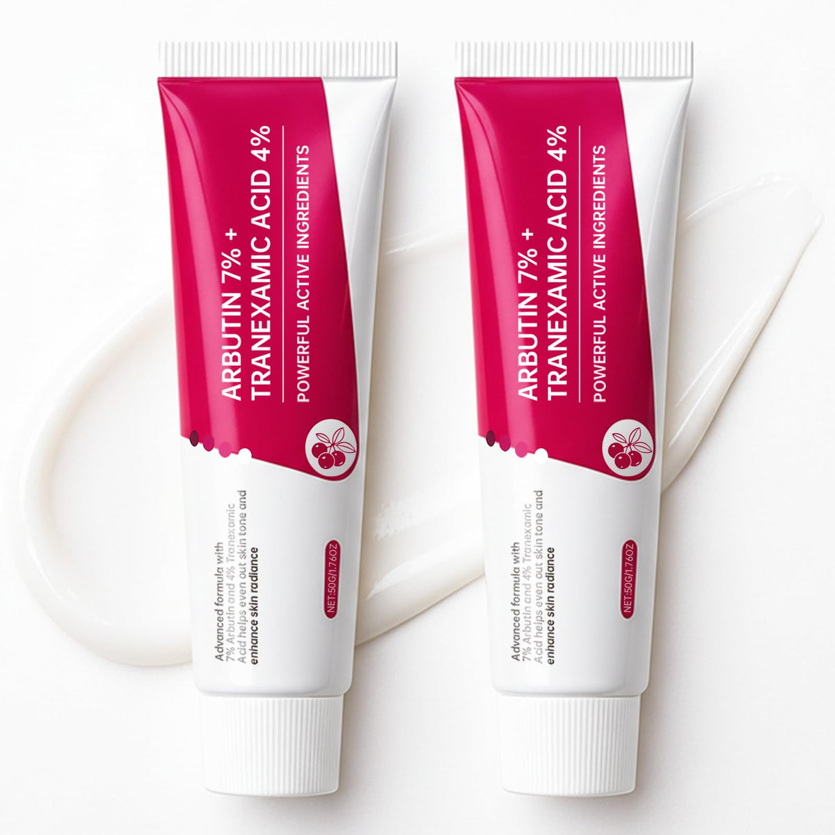 EELHOE arbutin7-tranexamic4-cream bottle close-up highlights premium packaging and targeted brightening potential.