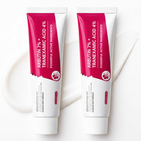EELHOE arbutin7-tranexamic4-cream bottle close-up highlights premium packaging and targeted brightening potential.