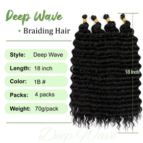 EERYA deep ocean wave crochet hair 18 inch close-up shows soft, bouncy waves.