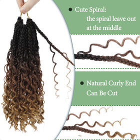 Curly ends detail on EERYA Goddess Box Braids 10 inch for playful texture
