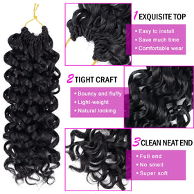 EERYA GoGo Curl 14in short curly hair color 1B pack, versatile shade for outfits.