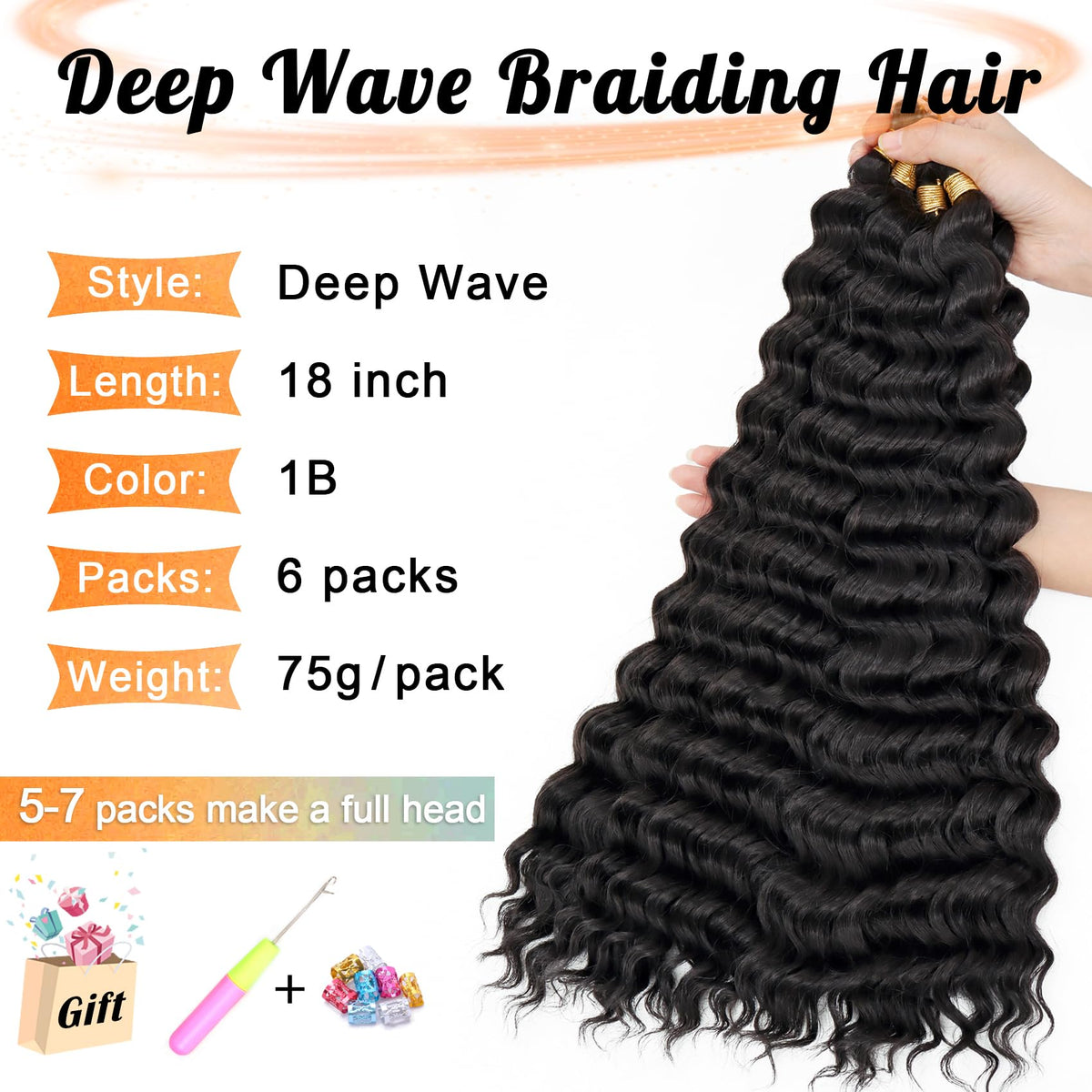 EERYA Ocean Wave Crochet Hair color 1B matches many outfits and occasions.