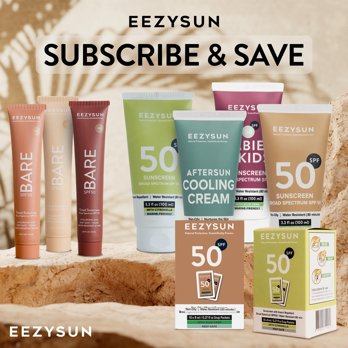 EEZYSUN reef-safe mineral sunscreen formula for responsible sun protection