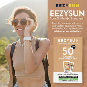 EEZYSUN mineral sunscreen is water-resistant up to 40 minutes for swimming or sweating
