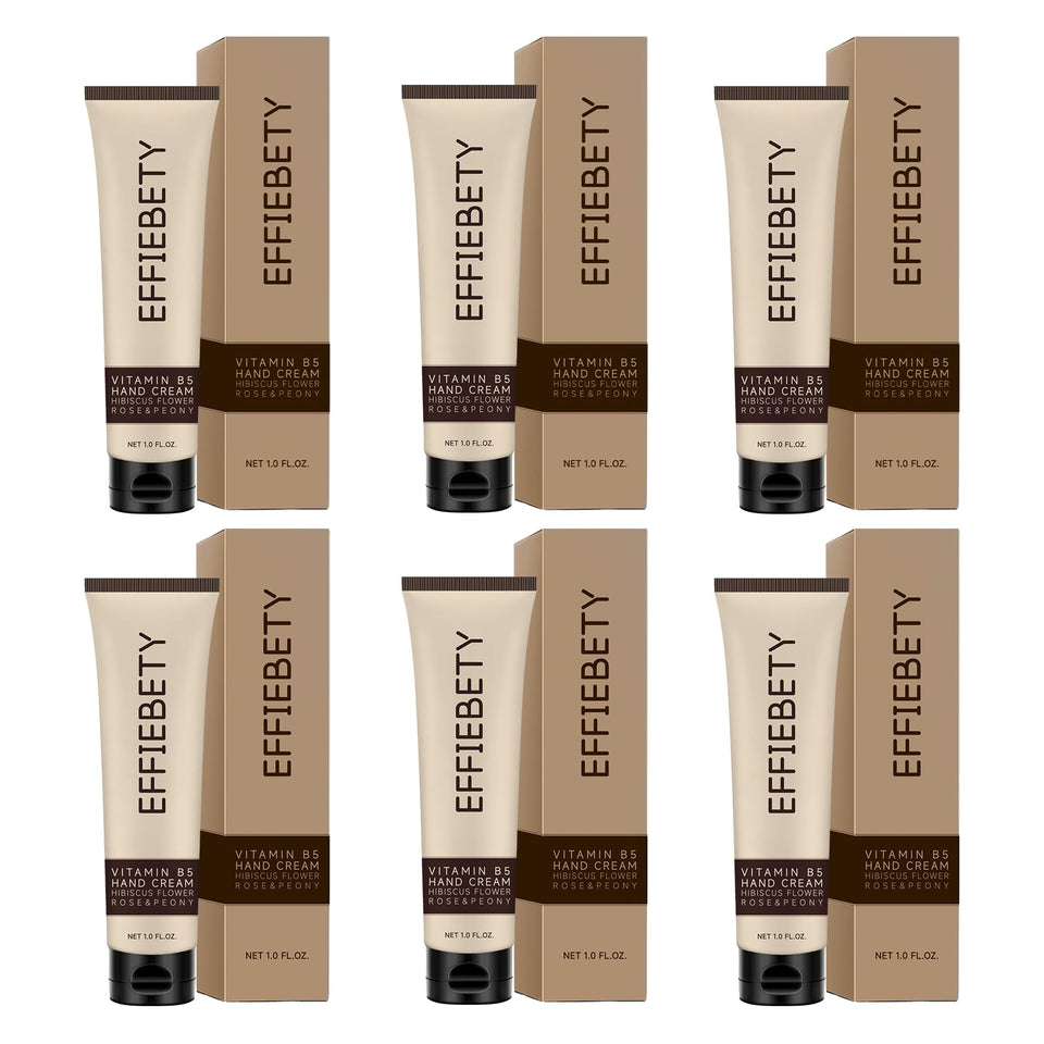 Effiebety Vitamin B5 Hand Cream pack of 6 bottles for portable hydration