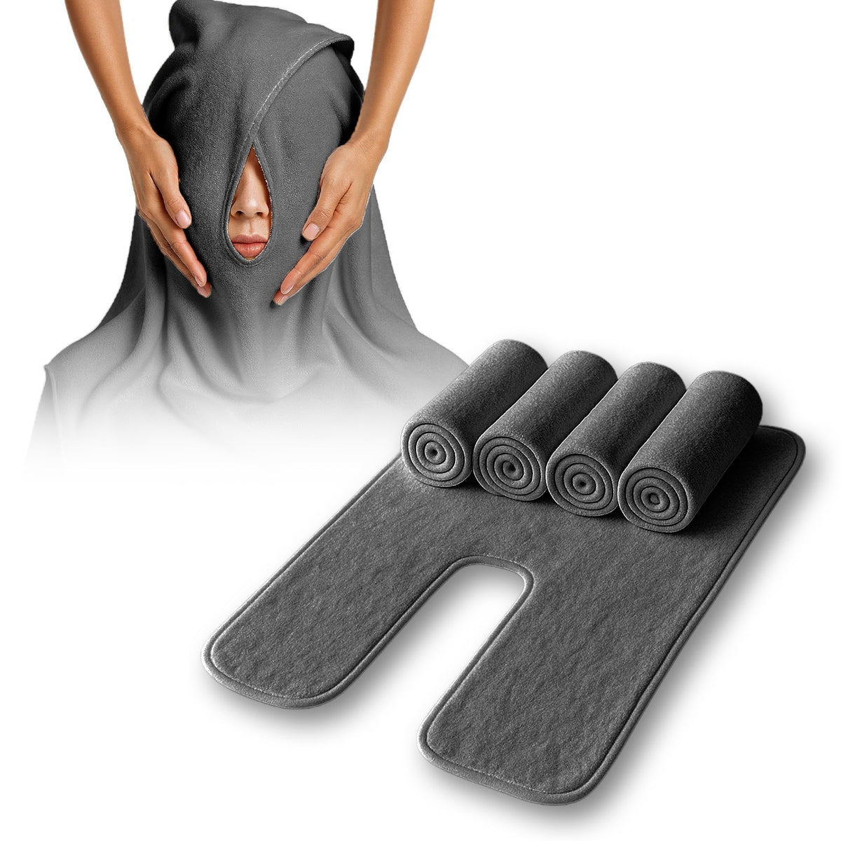 Efforest facial towels with U-shape split design for easy breathing during spa treatments.