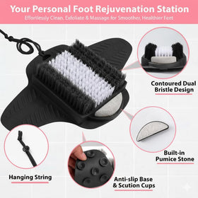 Efforest foot scrubber bristles close-up for an invigorating foot cleansing experience.