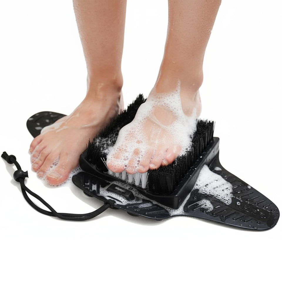 Efforest shower foot scrubber mat with pumice stone for exfoliation in the shower.