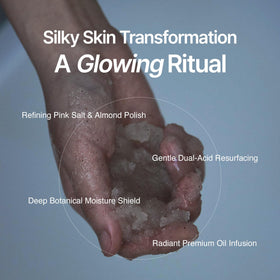 EGATTOC dual exfoliation texture showing Himalayan salt particles for smoother skin.