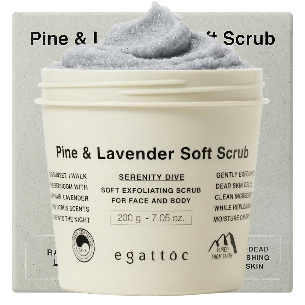 EGATTOC foaming scrub with whipped texture for gentle cleansing on sensitive skin.