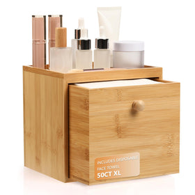 Eggs Sound disposable face towel in bamboo drawer box keeps towels tidy and accessible