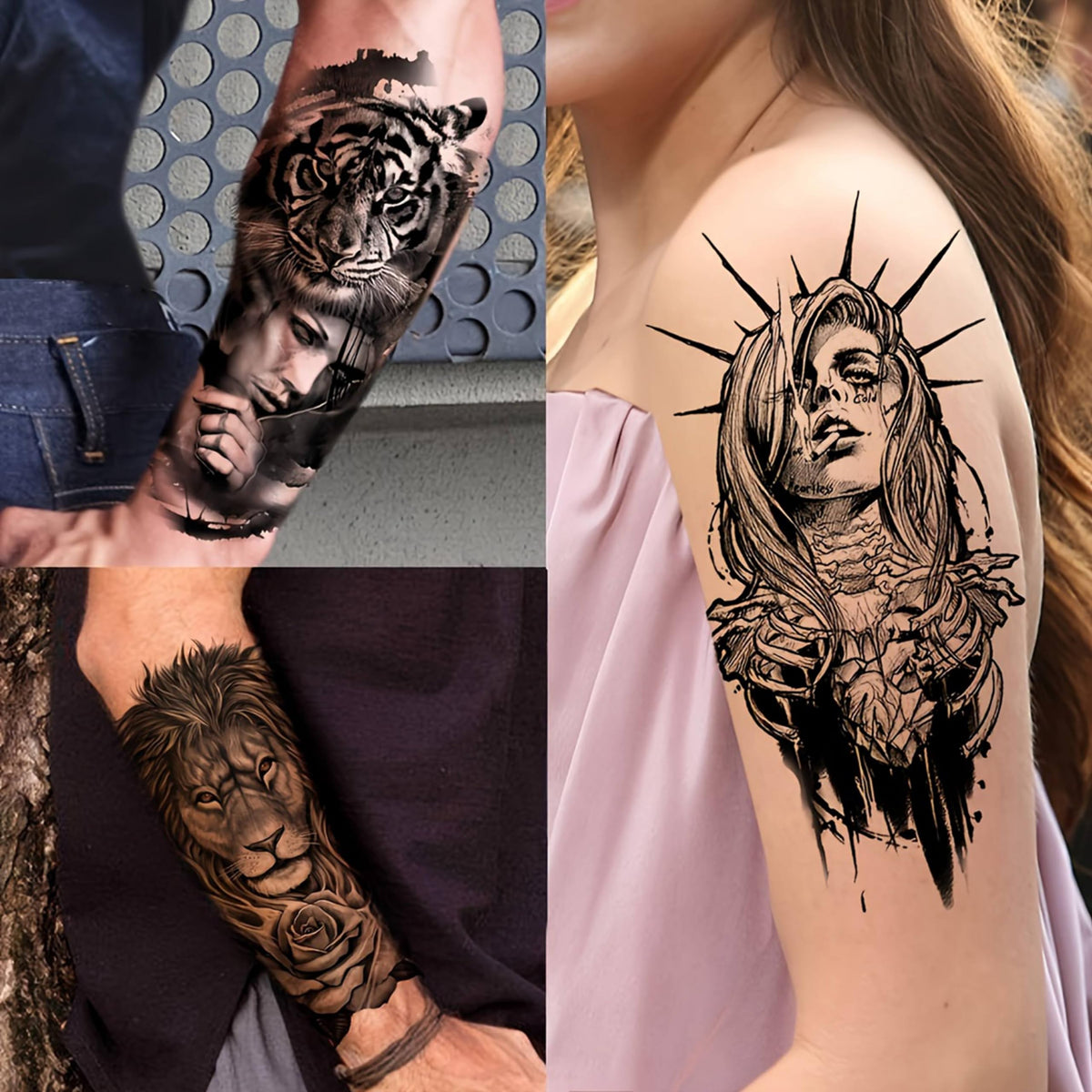 EGMBGM 3D beast animal sleeve for versatile temporary body art