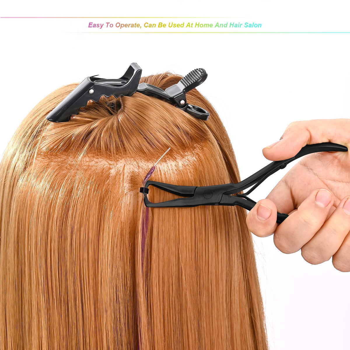 EHDIS pulling hook tool for feather or micro-link installation with metal handle grip.