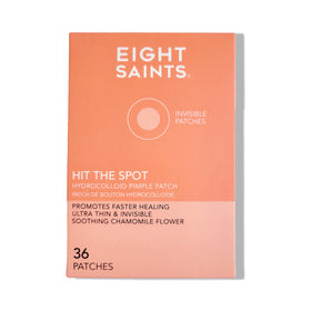 Eight Saints Hit the Spot patches packaging with the 36-count box for easy acne care.