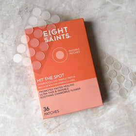Eight Saints Hit the Spot patch closeup reveals ultra-thin hydrocolloid design.