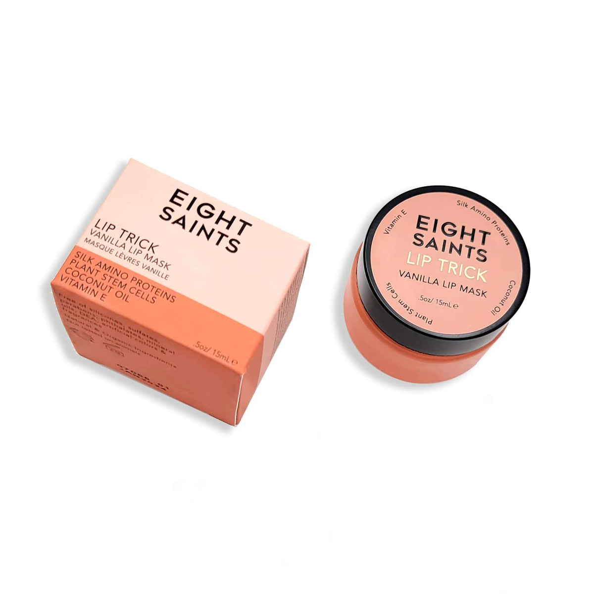 Eight Saints Lip Trick Vanilla Lip Mask wand application for smooth, hydrated lips.