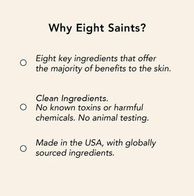 Ingredient close-up suggests balanced, refreshed skin with Eight Saints Quality Control Acne Face Wash.