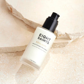 Eight Saints Soulmate Lotion ingredients layout highlights glycolic acid and nourishing actives.